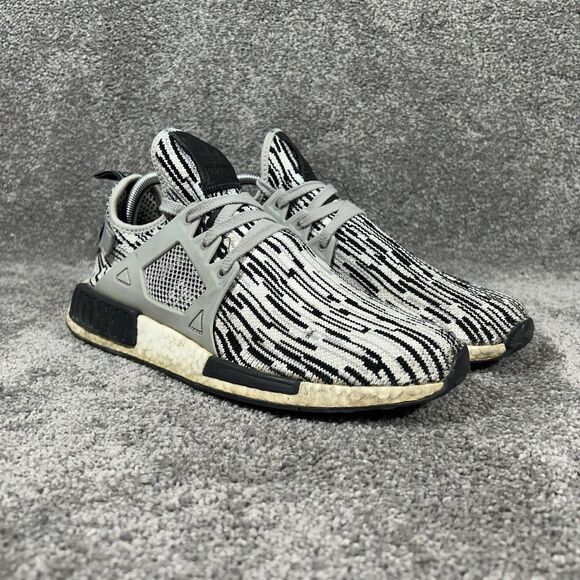 Adidas NMD XR1 Men’s Size 8.5 Primeknit Oreo Glitch Athletic Running Shoes Used - Picture 2 of 11